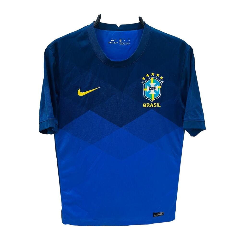 Nike Brazil 2020 2021 Away Soccer Jersey Blue Diamond CBF Men's Size Small